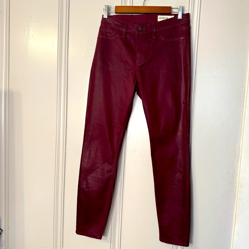 Pistola Maroon Coated‎ Skinny Jeans Women’s 29